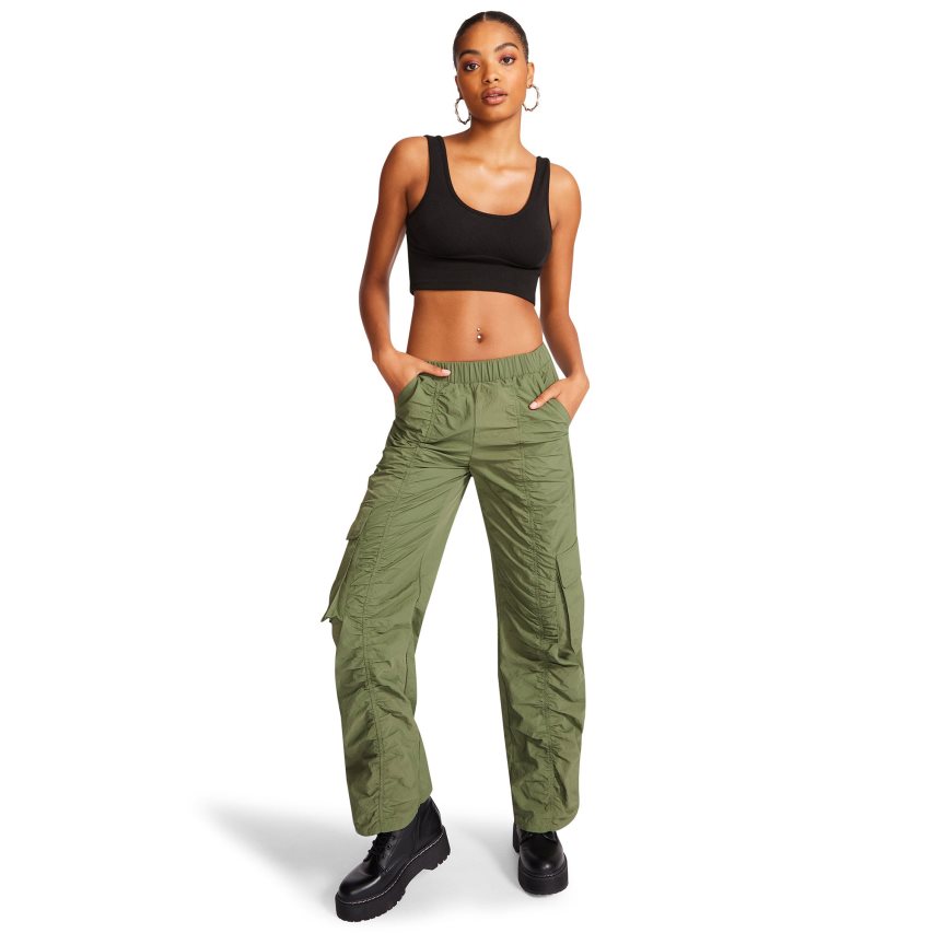 Pantalones Steve Madden Kenzie Mujer Verde Oliva | ES TWS639